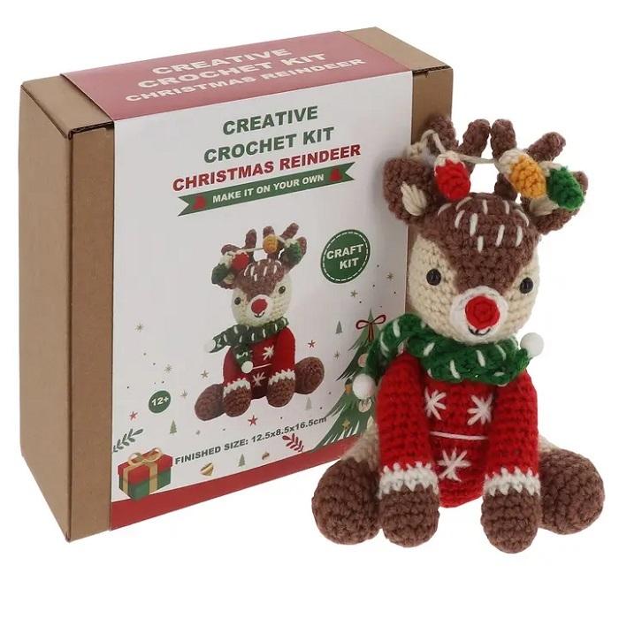 Xmas Sitting Reindeer (Creative Crochet Kit)  by Christmas Arts and Crafts at Abbey's Bookshop, 
