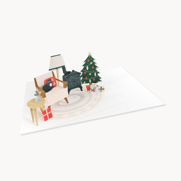 Festive Room Pop Up Christmas Card  by Vevoke at Abbey's Bookshop, 