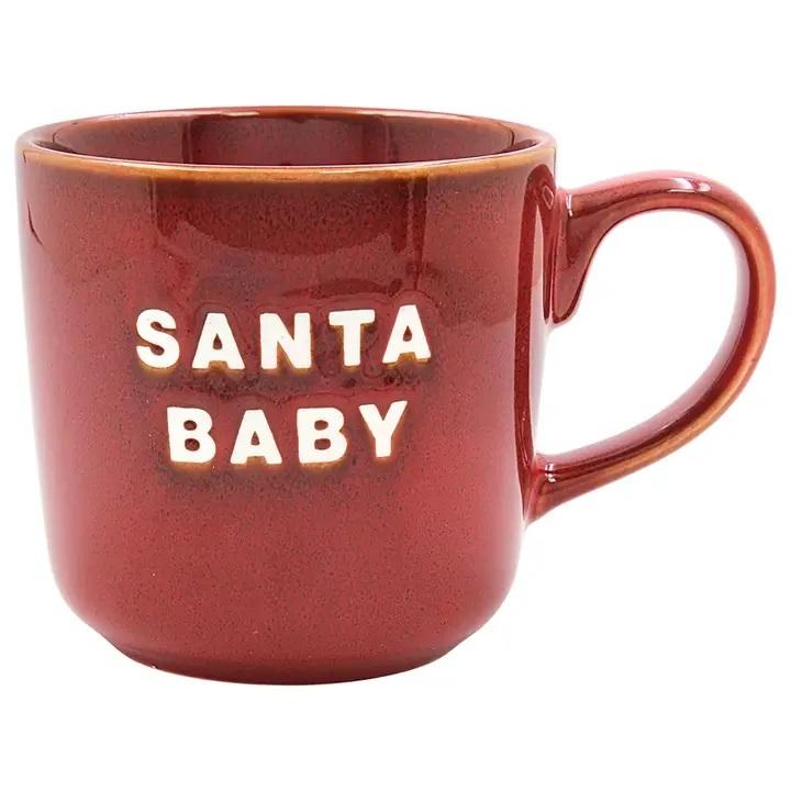 Santa Baby Mug (Red Xmas Jolly)  by Mugs at Abbey's Bookshop, 