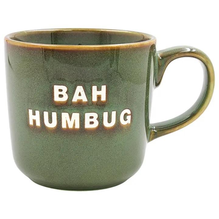 Bah Humbug Mug (Green Xmas Jolly)  by Mugs at Abbey's Bookshop, 