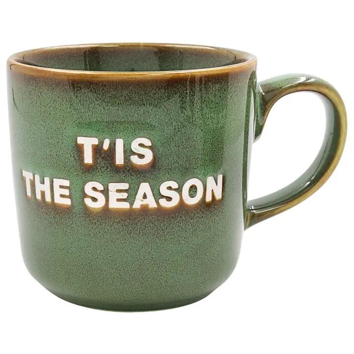 Tis The Season Mug (Green Xmas Jolly)  by Mugs at Abbey's Bookshop, 