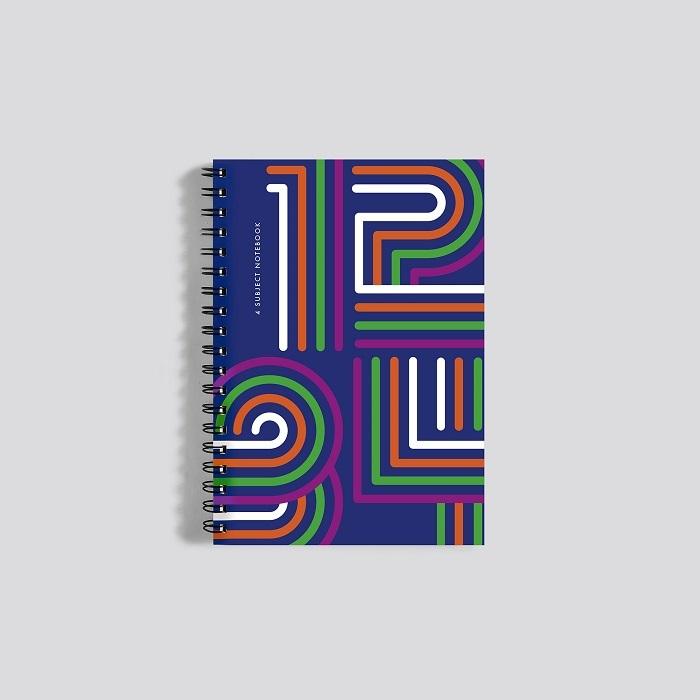Tiger Notes - 4 Subject Notebook (Multi-Colour Ruled)  by myPaperClip at Abbey's Bookshop, 