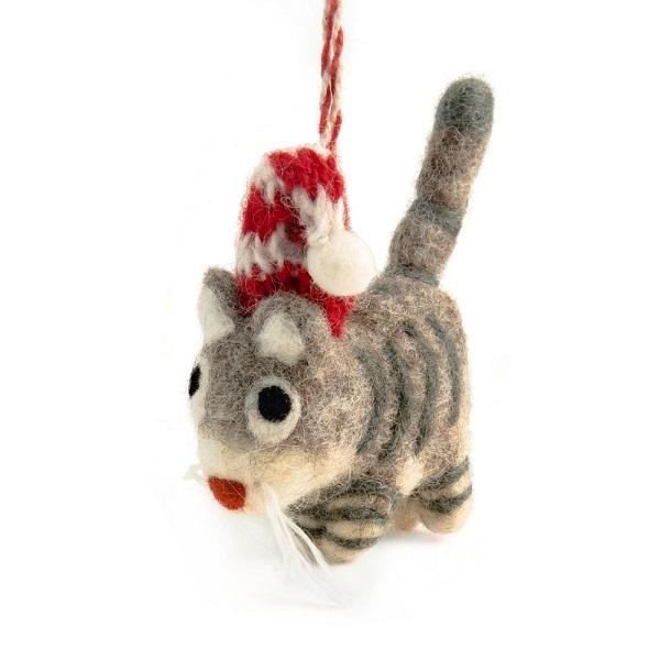 Cat Claire (Handmade NZ Wool Felt Decoration)  by Vevoke at Abbey's Bookshop, 