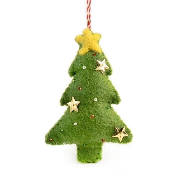Christmas tree (Handmade NZ Wool Felt Decoration)  by Vevoke at Abbey's Bookshop, 
