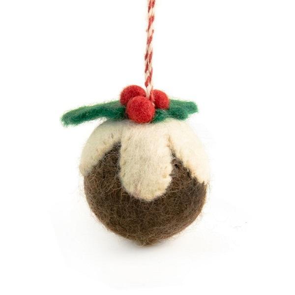 Figgy Pudding (Handmade NZ Wool Felt Decoration)  by Vevoke at Abbey's Bookshop, 