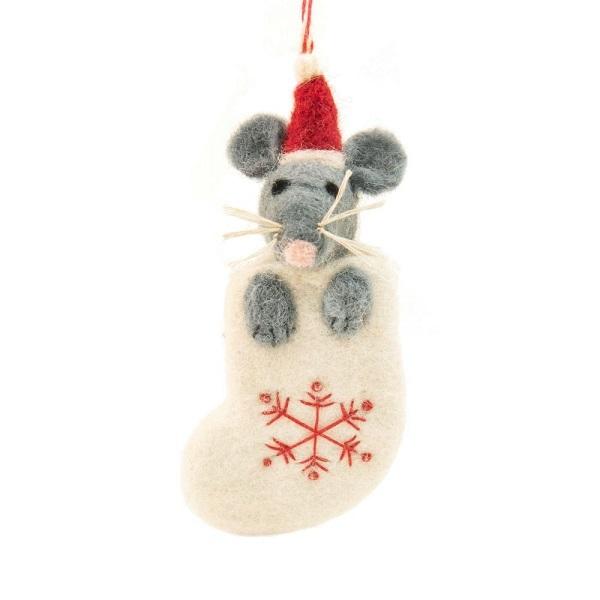 Mouse Mike (Handmade NZ Wool Felt Decoration)  by Vevoke at Abbey's Bookshop, 