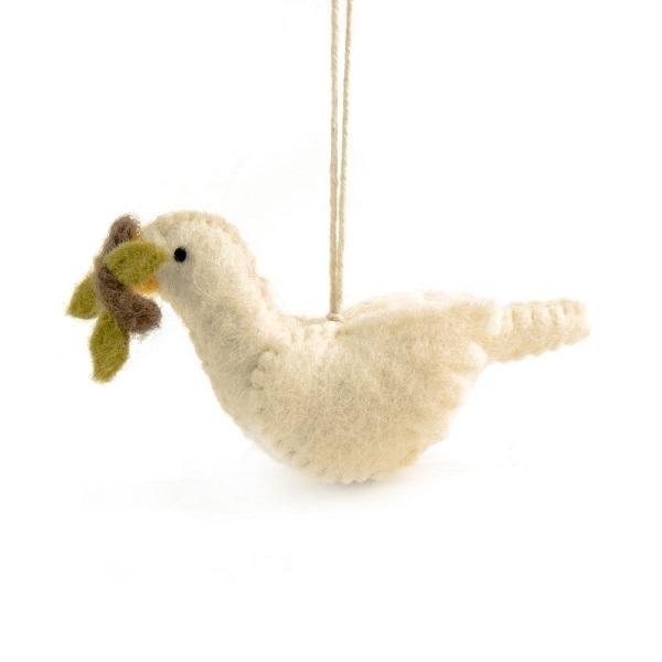 Dove Daisy (Handmade NZ Wool Felt Decoration)  by Vevoke at Abbey's Bookshop, 