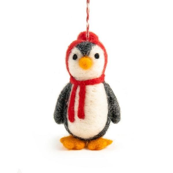 Penguin Preston (Handmade NZ Wool Felt Decoration)  by Vevoke at Abbey's Bookshop, 