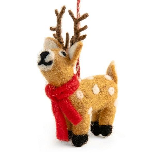 Reindeer Reagan (Handmade NZ Wool Felt Decoration)  by Vevoke at Abbey's Bookshop, 