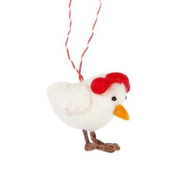 Chicken Cherie (Handmade NZ Wool Felt Decoration)  by Vevoke at Abbey's Bookshop, 