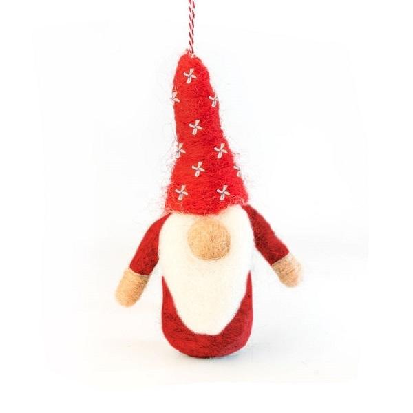 Gnome Grant (Handmade NZ Wool Felt Decoration)  by Vevoke at Abbey's Bookshop, 