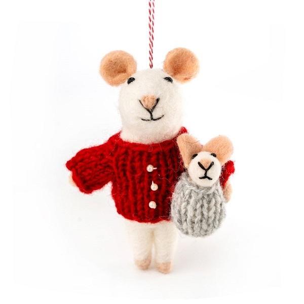 Mouse Mummy (Handmade NZ Wool Felt Decoration)  by Vevoke at Abbey's Bookshop, 
