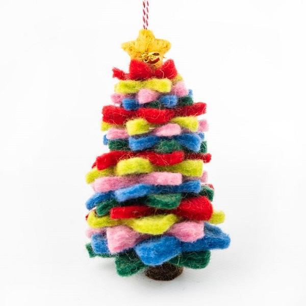 Tree Colourful (Handmade NZ Wool Felt Decoration)  by Vevoke at Abbey's Bookshop, 