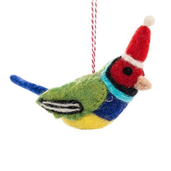 Gouldian Finch Fae (Handmade NZ Wool Felt Decoration)  by Vevoke at Abbey's Bookshop, 