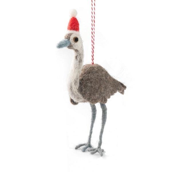 Emu Evan (Handmade NZ Wool Felt Decoration)  by Vevoke at Abbey's Bookshop, 