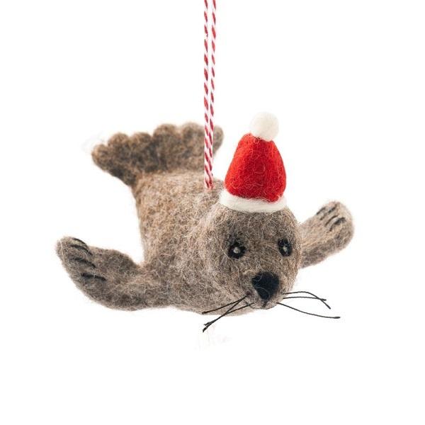 Fur Seal Seth (Handmade NZ Wool Felt Decoration)  by Vevoke at Abbey's Bookshop, 