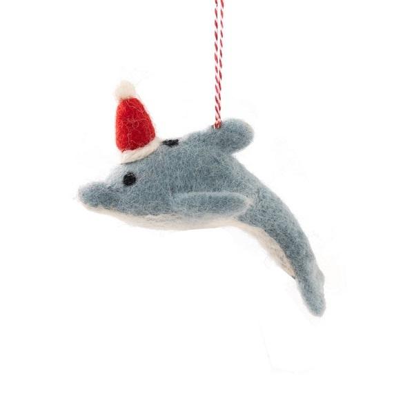 Dolphin Dani (Handmade NZ Wool Felt Decoration)  by Vevoke at Abbey's Bookshop, 