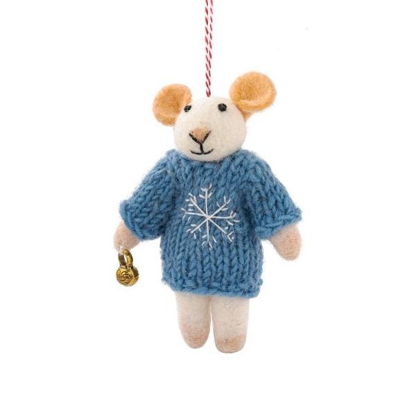 Mouse Milo (Handmade NZ Wool Felt Decoration)  by Vevoke at Abbey's Bookshop, 