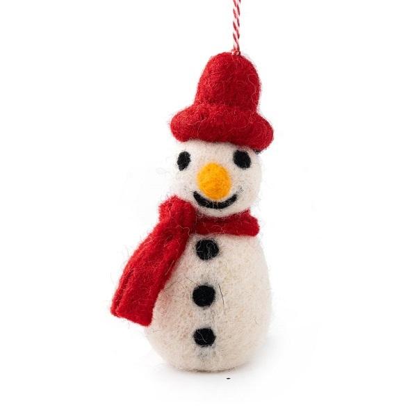 Snowman (Handmade NZ Wool Felt Decoration)  by Vevoke at Abbey's Bookshop, 