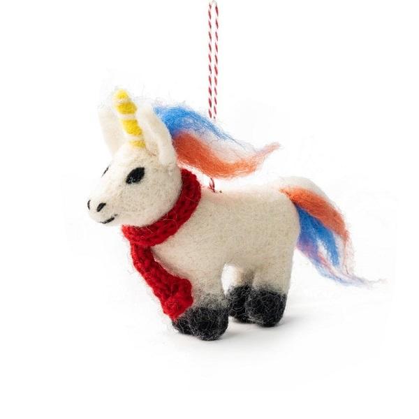 Unicorn Uma (Handmade NZ Wool Felt Decoration)  by Vevoke at Abbey's Bookshop, 