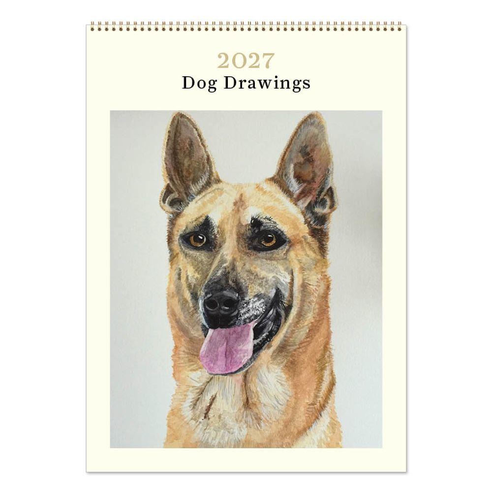 Dog Drawings 2027 Calendar (Medium 24 x 34cm)