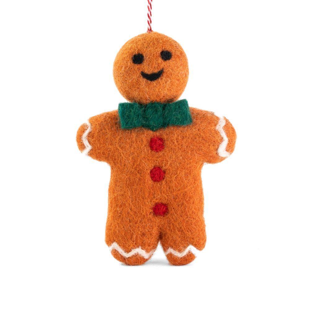 Gingerbread Man (Handmade NZ Wool Felt Decoration)