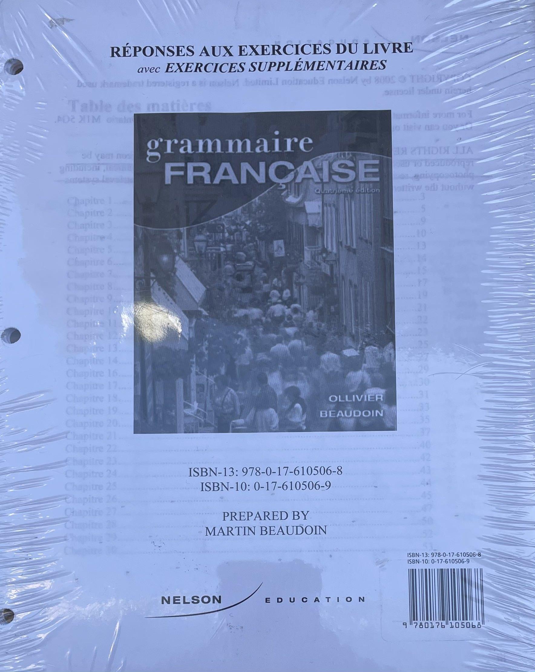 Grammaire Francaise Answer Key 4th Edition PRICE ONLY WHILE STOCK LASTS  by Jacqueline Ollivier at Abbey's Bookshop, 