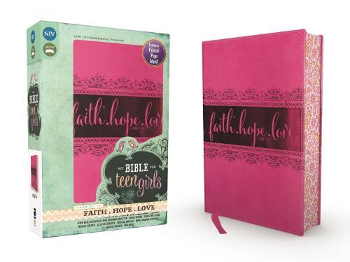 NIV, Bible for Teen Girls, Leathersoft, Pink, Printed Page Edges: Growing in Faith, Hope, and Love – The Perfect Christian Faith Gift for Your Teenage Girl, Age 13-18  by Zondervan Publishing at Abbey's Bookshop, 