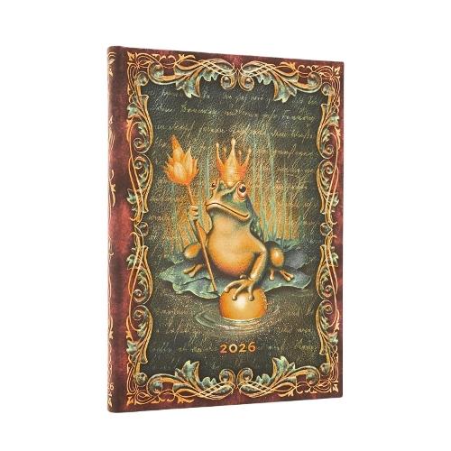 2026 The Brothers Grimm, Frog Prince (Fairy Tale Collection) Midi 12-month Vertical Hardcover Flexi Dayplanner 2026 (Elastic Band Closure)  by Paperblanks at Abbey's Bookshop, 