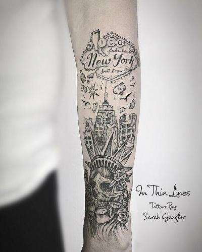 In thin lines: Fine Line Tattoo Works of Sarah Gaugler  by Sarah Gaugler at Abbey's Bookshop, 