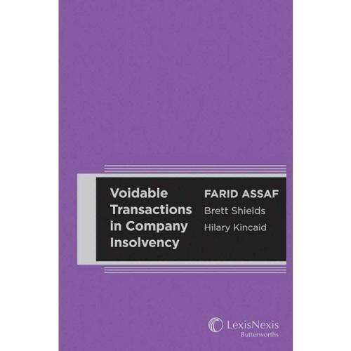 Voidable Transactions in Company Insolvency  by Shields, Kincaid Assaf at Abbey's Bookshop, 