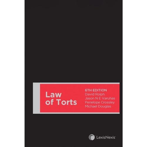 Balkin & Davis Law of Torts  by Veruhas, Crossley and Douglas Rolph at Abbey's Bookshop, 