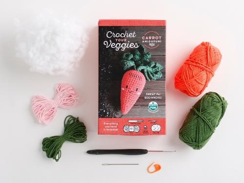 Crochet Your Veggies Amigurumi Kit Carrot: Everything You Need Is Included: 100%-Cotton Yarn, Crochet Hook, Stitch Marker, Tapestry Needle, Fiberfill, Step-by-Step Leaflet, and Exclusive Instruction Videos; Beginner Friendly!  by Schiffer Publishing, Ltd. at Abbey's Bookshop, 