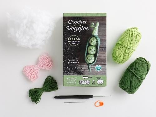 Crochet Your Veggies Amigurumi Kit Peapod: Everything You Need Is Included: 100%-Cotton Yarn, Crochet Hook, Stitch Marker, Tapestry Needle, Fiberfill, Step-by-Step Leaflet, and Exclusive Instruction Videos; Beginner Friendly!  by Schiffer Publishing, Ltd. at Abbey's Bookshop, 
