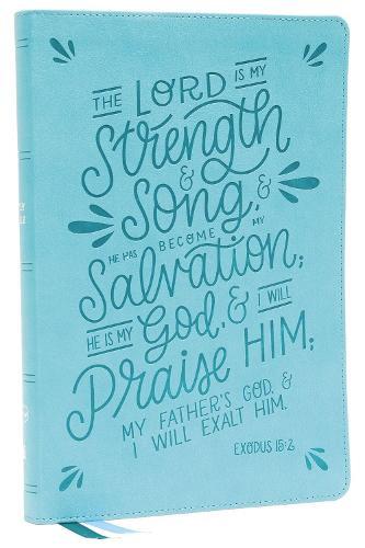 NKJV, Thinline  Bible, Verse Art Cover Collection, Leathersoft, Teal, Red Letter, Comfort Print: Holy Bible, New King James Version  by Thomas Nelson at Abbey's Bookshop, 