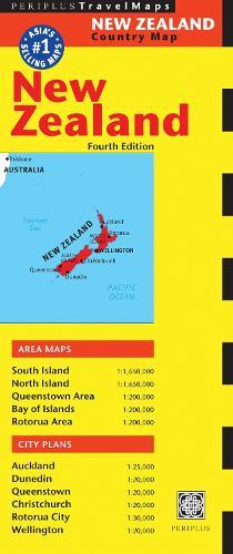 New Zealand Travel Map Fourth Edition  by Periplus Editors at Abbey's Bookshop, 