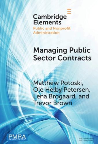Managing Public Sector Contracts: Market Frictions and Human Resources Solutions  by Matthew Potoski (University of California, Santa Barbara) at Abbey's Bookshop, 