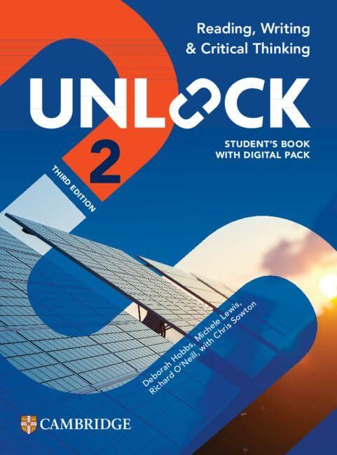 Unlock 3rd Ed 2 Reading Writing & Critical Thinking Student Book + Digital Pack