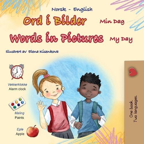 Words in Pictures - My Day (Norwegian English Bilingual Children's Book)  by Kidkiddos Books at Abbey's Bookshop, 