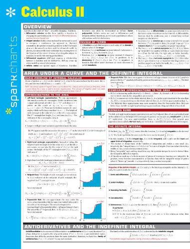 Calculus II SparkCharts  by SparkNotes at Abbey's Bookshop, 