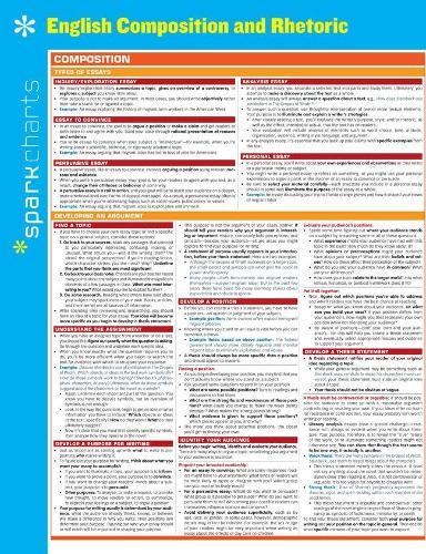 English Composition and Rhetoric SparkCharts  by SparkNotes at Abbey's Bookshop, 