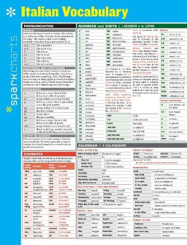 Italian Vocabulary SparkCharts  by SparkNotes at Abbey's Bookshop, 
