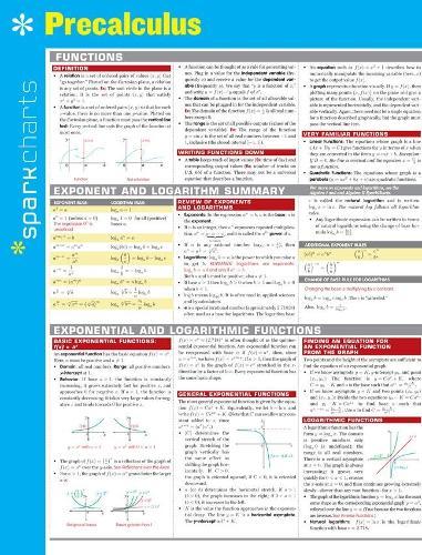 Precalculus SparkCharts  by SparkNotes at Abbey's Bookshop, 