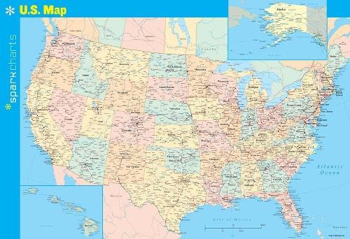 U.S. Map SparkCharts  by SparkNotes at Abbey's Bookshop, 