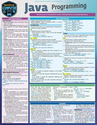 Java Programming Language: A Quickstudy Laminated Reference Guide  by Nixon, Robin at Abbey's Bookshop, 