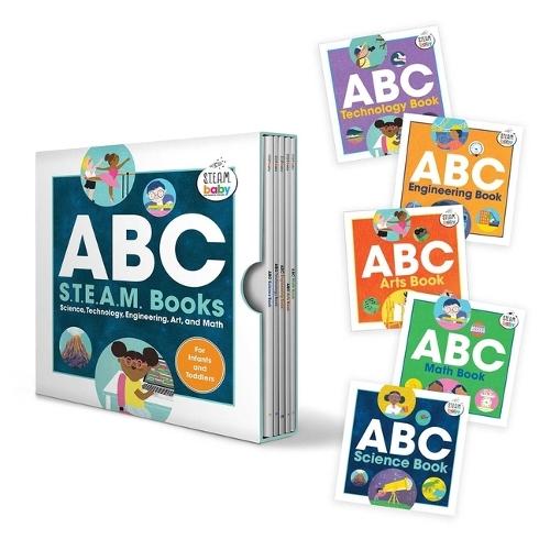 ABC Steam Books for Infants and Toddlers Science, Technology, Engineering, Art, and Math by