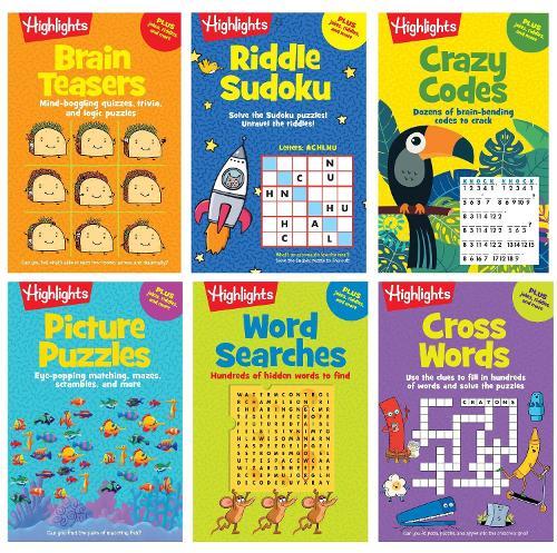Puzzle Pads Bundle: Puzzle Variety Bundle: 6-Book Puzzle Set with Word Searches, Crosswords, Brain Teasers, Sudoku and Logic Games, Puzzle Gift for Super Solvers Ages 8 and Up  by Highlights at Abbey's Bookshop, 