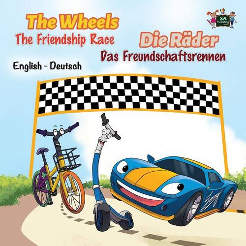 Wheels The Friendship Race (English / German)  by Kidkiddos Books at Abbey's Bookshop, 