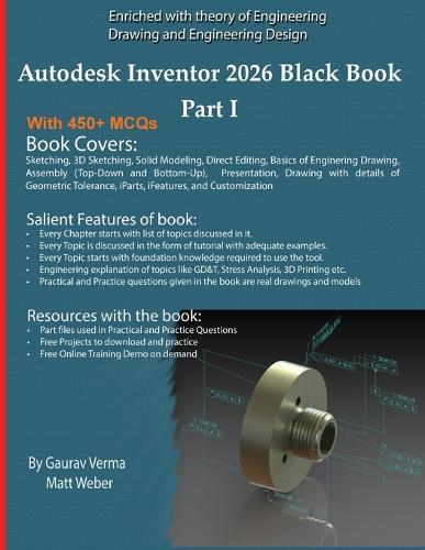 Autodesk Inventor 2026 Black Book Part I  by Gaurav Verma at Abbey's Bookshop, 