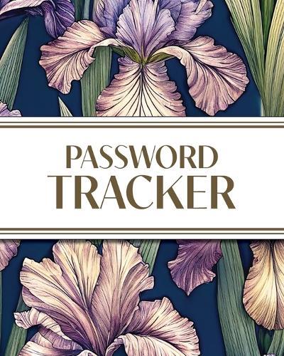 XL Large Print Password Tracker (Purple Irises on Navy): 8""x10"" 450+ Alphabetical Password Logbook for Easy Organization; Perfect for Seniors with its 16 pt Font!  by Revive Stationery at Abbey's Bookshop, 